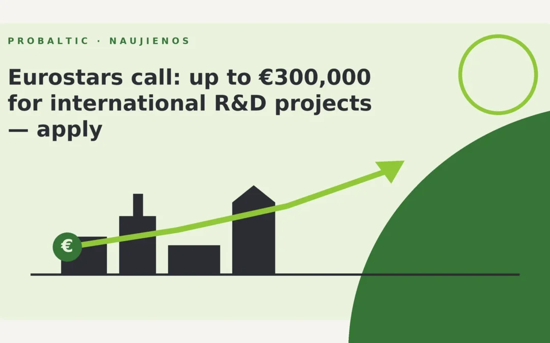 Eurostars call: up to €300,000 for international R&D projects — apply