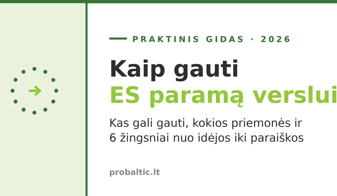 Kaip gauti ES paramą verslui 2026: praktinis gidas — kas gali gauti, priemonės ir 6 žingsniai