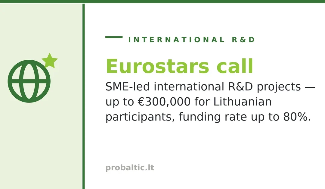 Eurostars call: up to €300,000 for international R&D projects — apply by 10 September