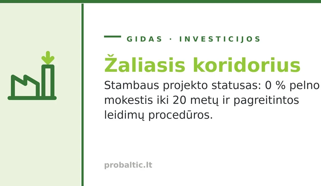 Žaliasis koridorius: kaip stambiam investiciniam projektui gauti 0 % pelno mokestį Žaliasis koridorius: kaip stambiam investiciniam projektui gauti 0 % pelno mokestį