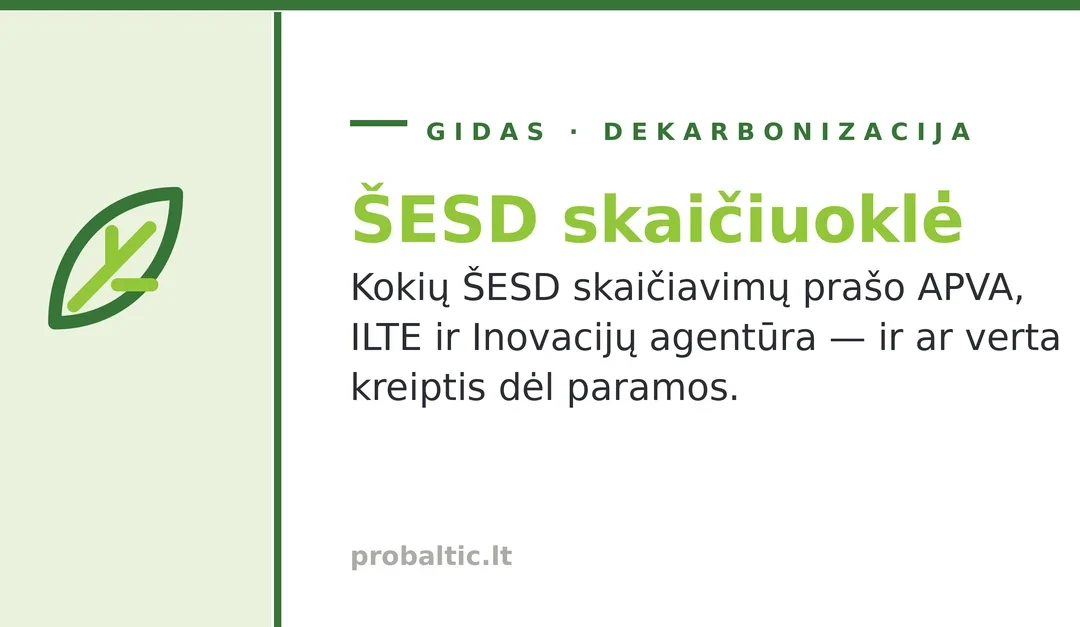 ŠESD skaičiuoklė: kaip ŠESD skaičiavimas lemia paramos tinkamumą ir tikimybę ją gauti