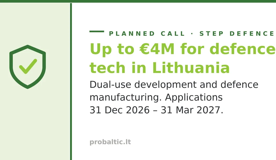 STEP defence: up to €4M for defence and dual-use technology in Lithuania
